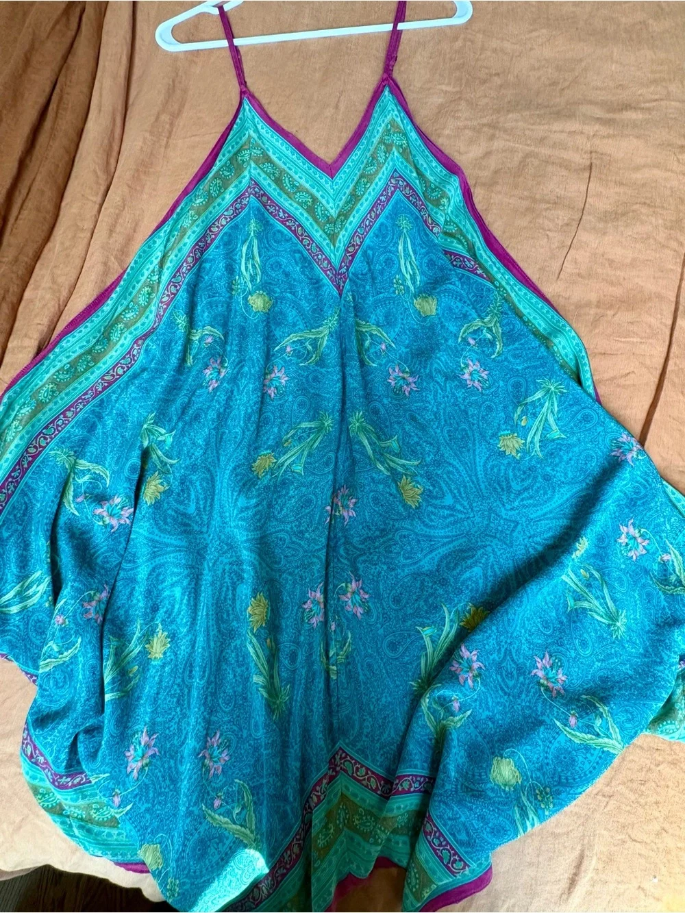 Vintage Anthropologie Holding Horses 100% Silk Bandana Dress